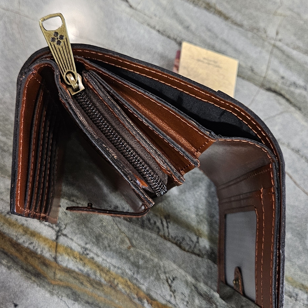 NWT Patricia Nash Tooled Leather Trifold Wallet | NWT | RFID | Zip Coin - Picture 14 of 16